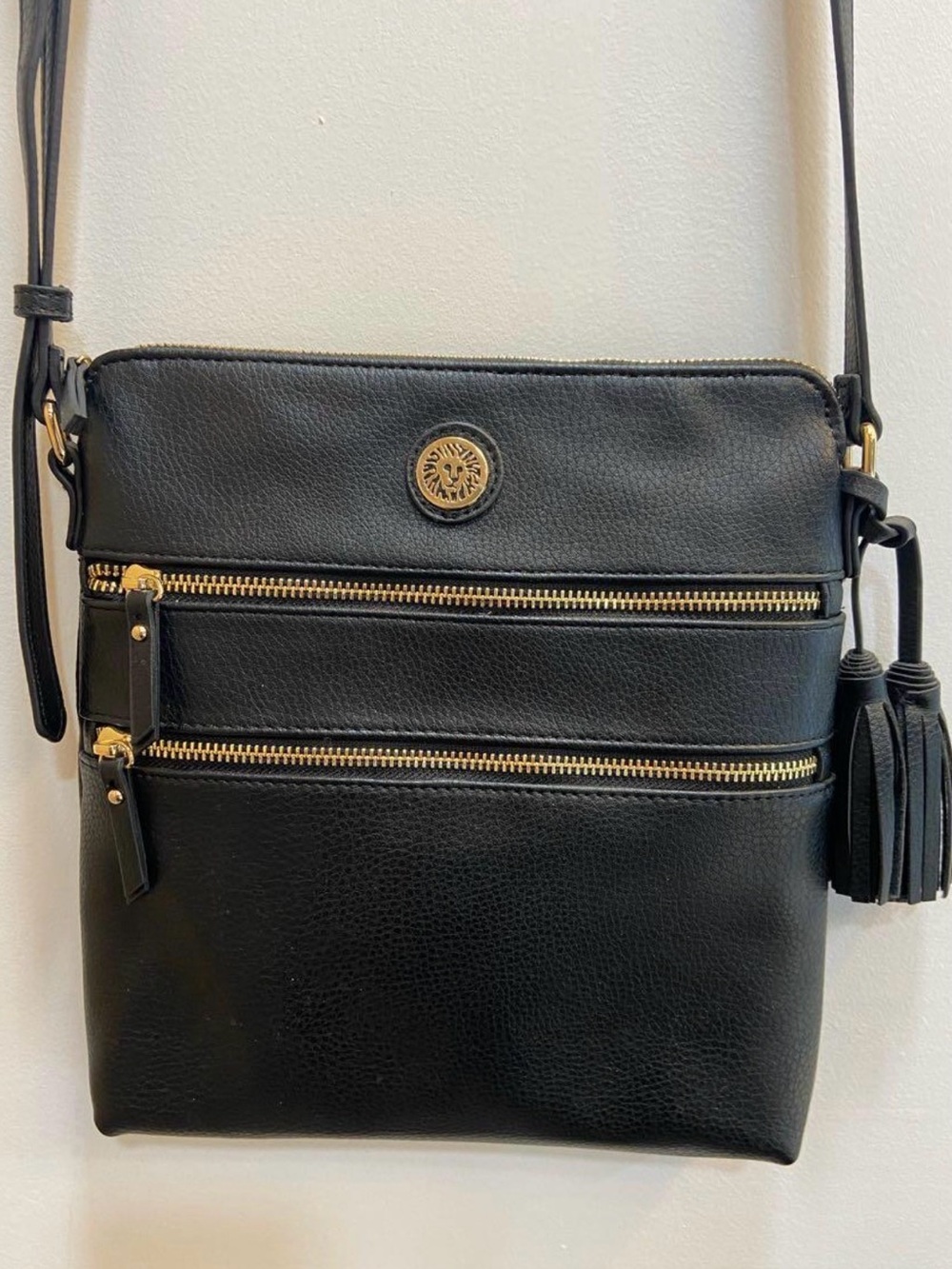 Anne Klein Black Crossbody Bag with Gold Hardware - Picture 5 of 5